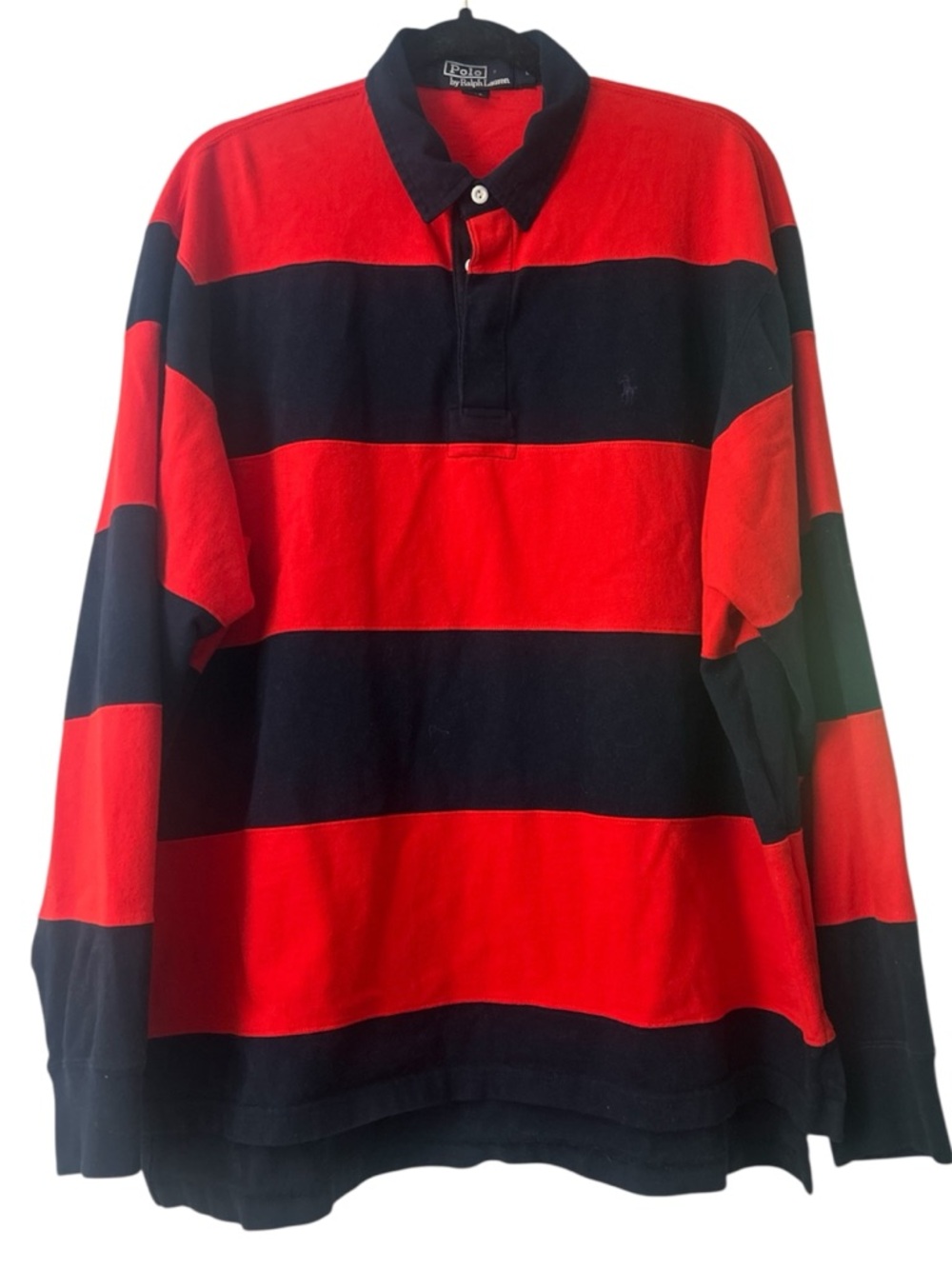Polo by Ralph Lauren Navy Label on Red Knit